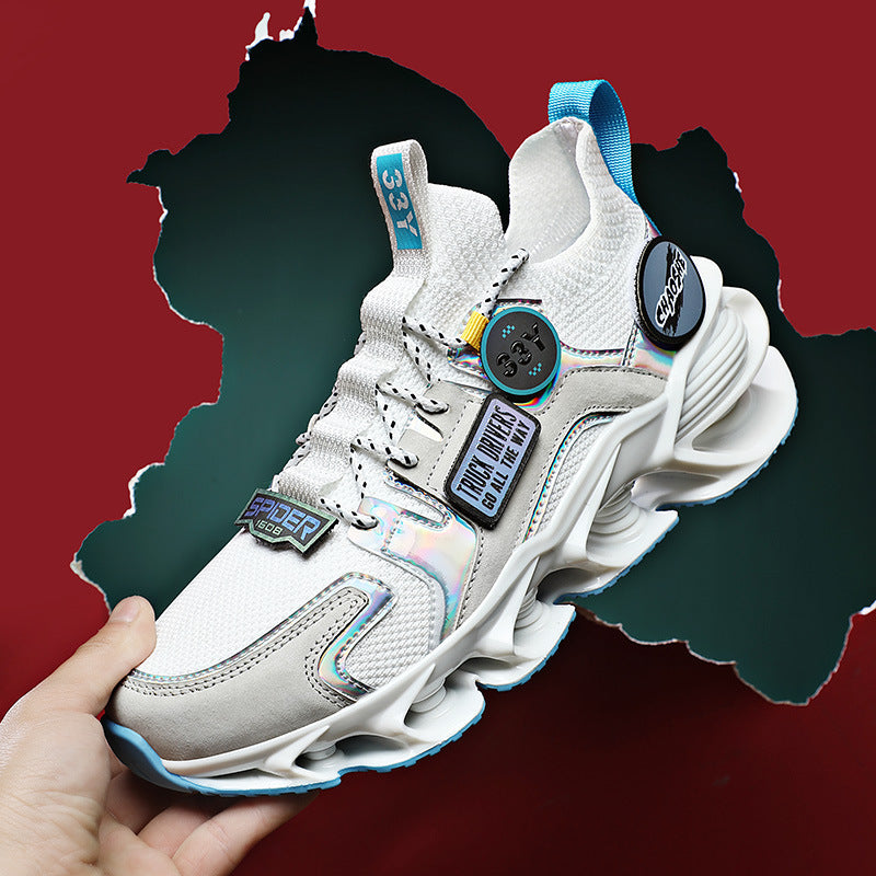 Zapatos deportivos de absorción de choque de hoja hueca de verano transpirables de tejido volador Casual zapatos