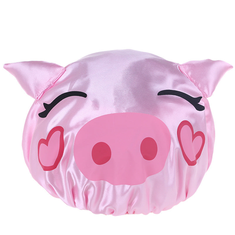 Cartoon Shower Double-layer Creative Waterproof Satin Cute Shampoo Children Shower