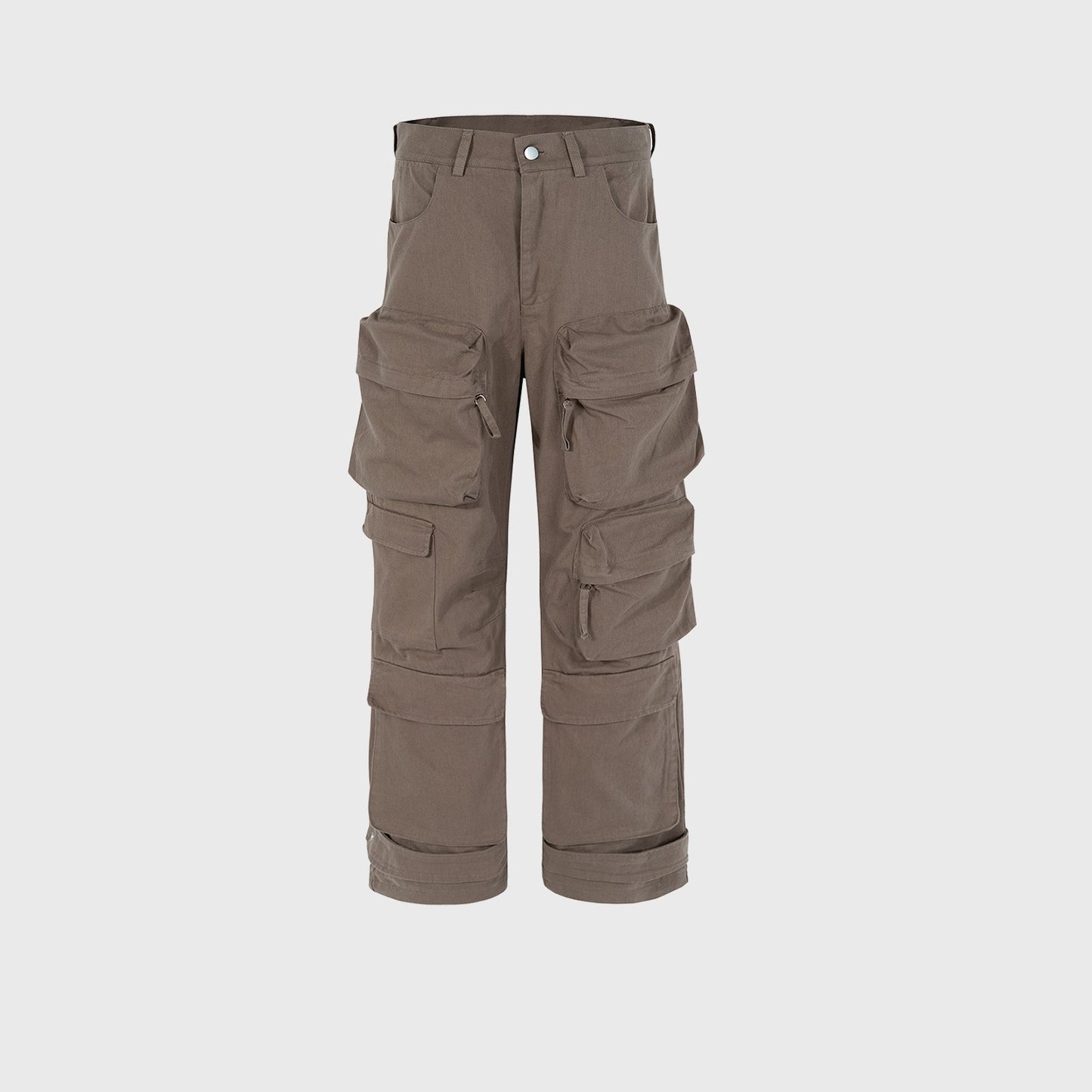 Multi-pocket Wide Leg Washed Overalls Men's And Women's Same Casual Pants