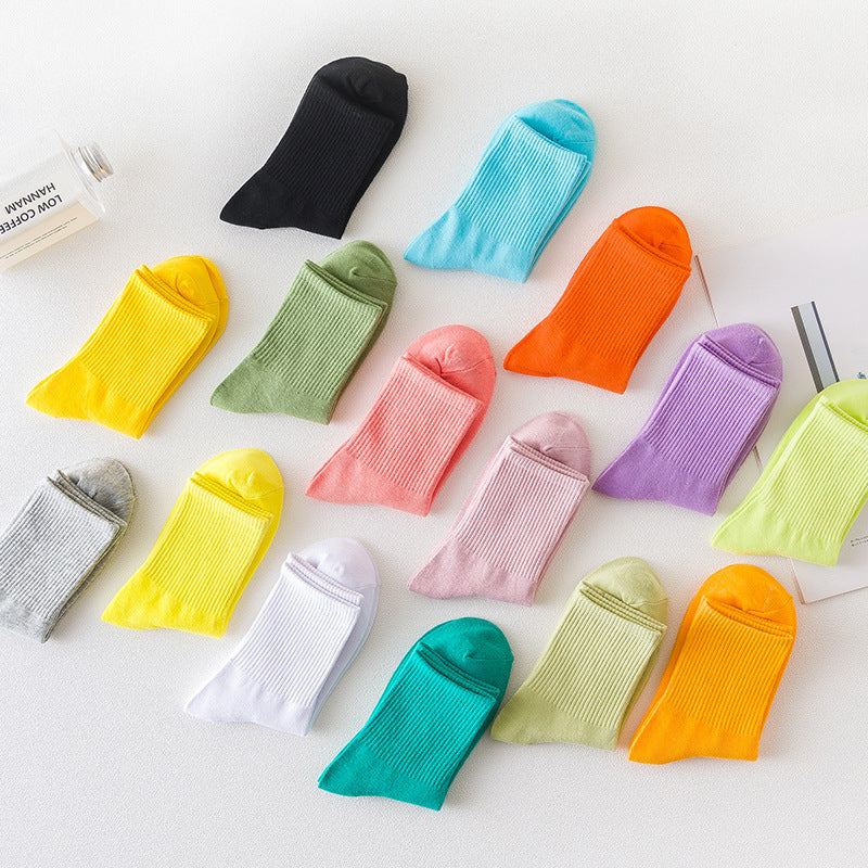 Candy Color Long Tube Cute Student Socks Casual