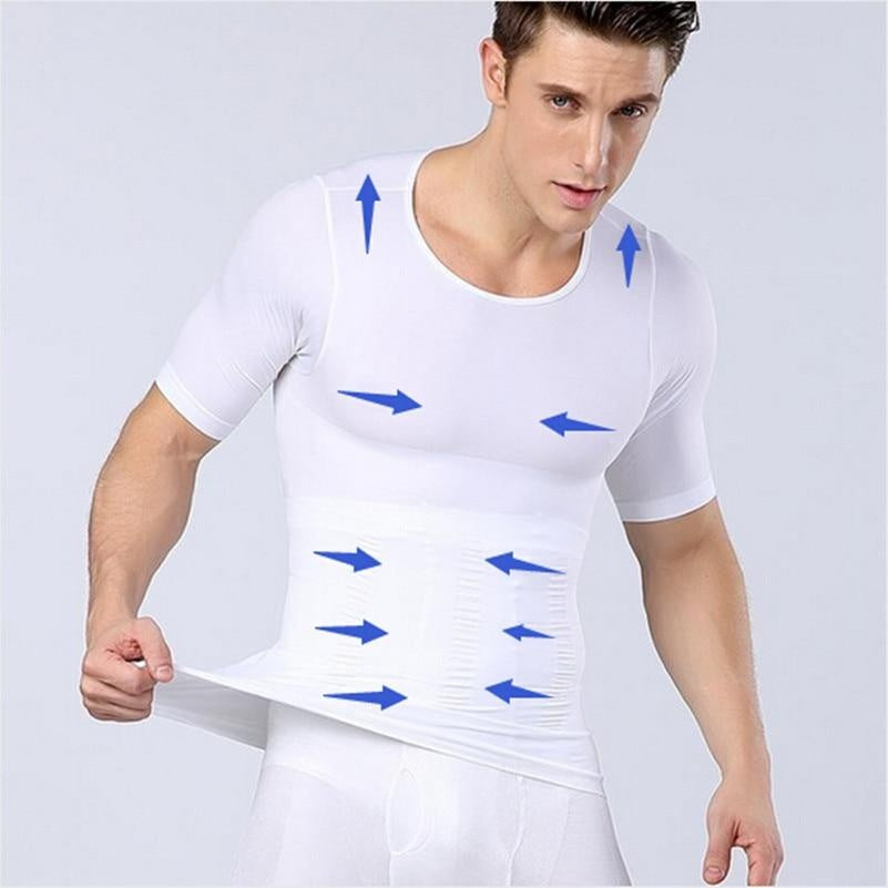 Hombre de compresión torácica de T camisa Fitness héroe Belly Buster té para adelgazar