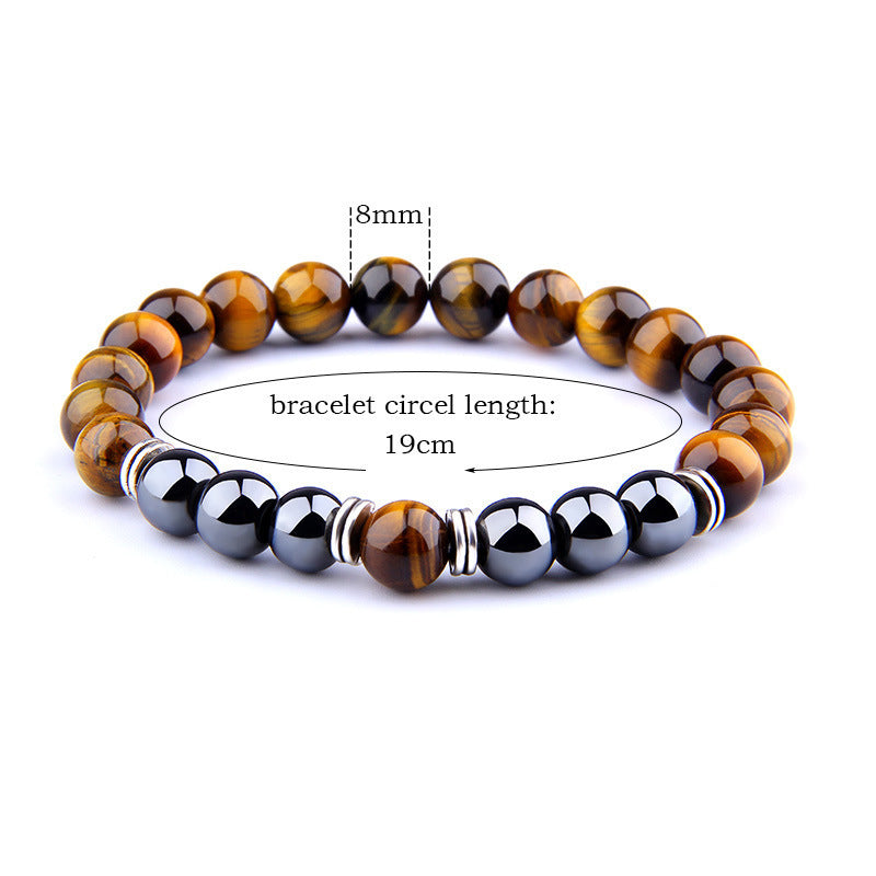 Estilo explosión amarillo Ojo de Tigre pulsera moda Simple obsidiana aleación separador pulsera elástica