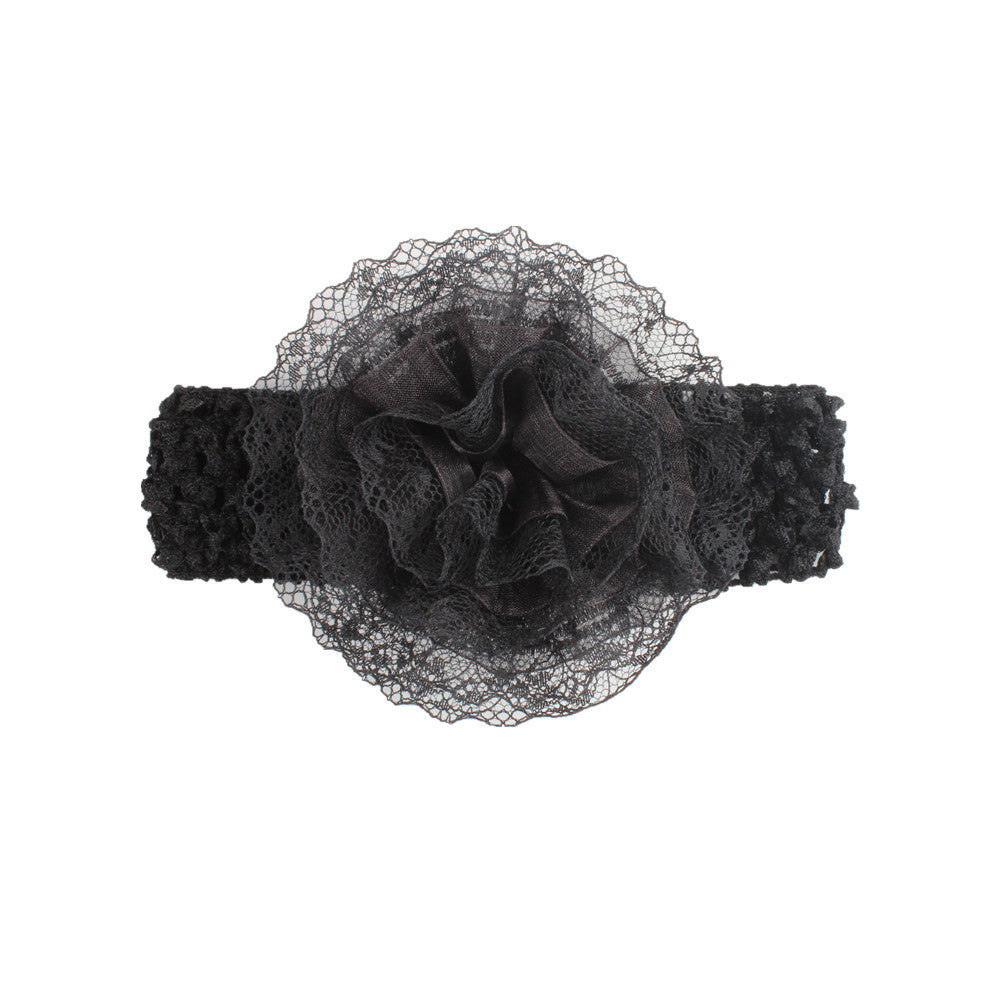 Baby Hair Band Chiffon Flower Lace Elastic Children Hair Band