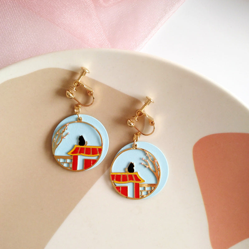 Cultural National Style Forbidden City Earhook