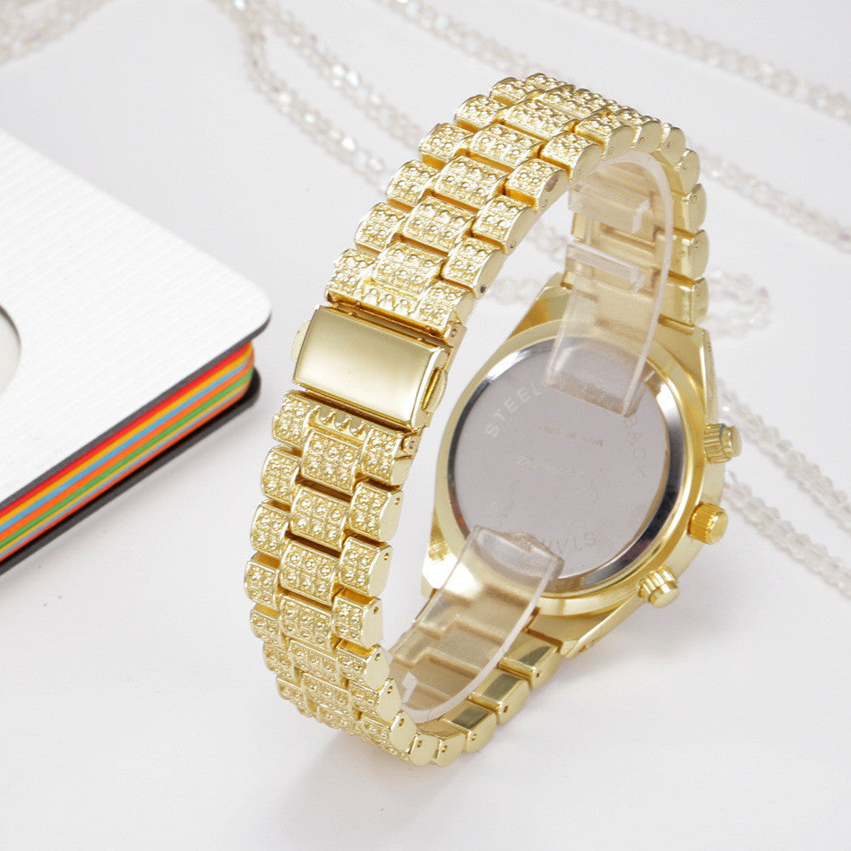 Reloj de pulsera de cristal de cuarzo para mujer reloj de pulsera de moda de acero inoxidable Geneva de lujo reloj para hombre 2021 montre para mujer relojes deportivos