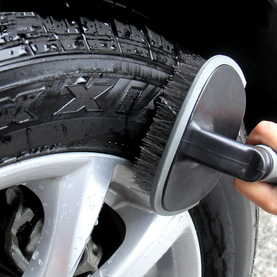 Car Wash Tire Brush With Soft Handle Steel Rim Wheel Hub Brush For Automobile