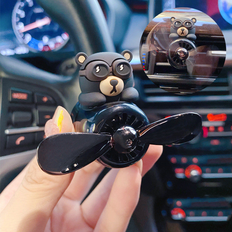 Ornamentos de aromaterapia para salida de aire de coche con osos aviadores
