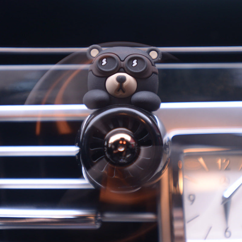 Ornamentos de aromaterapia para salida de aire de coche con osos aviadores