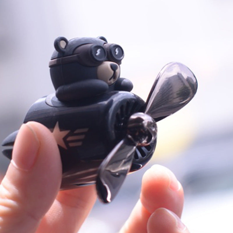 Ornamentos de aromaterapia para salida de aire de coche con osos aviadores