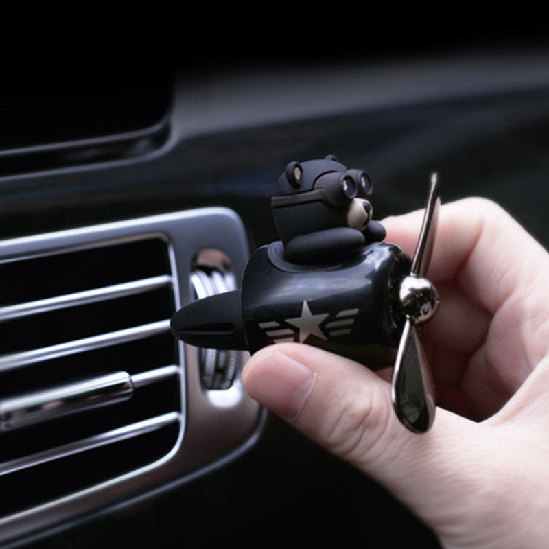 Ornamentos de aromaterapia para salida de aire de coche con osos aviadores