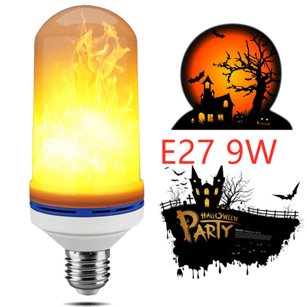 Simulation flame bulb LED flame light beating flame three gear E27 universal screw tone atmosphere light bar