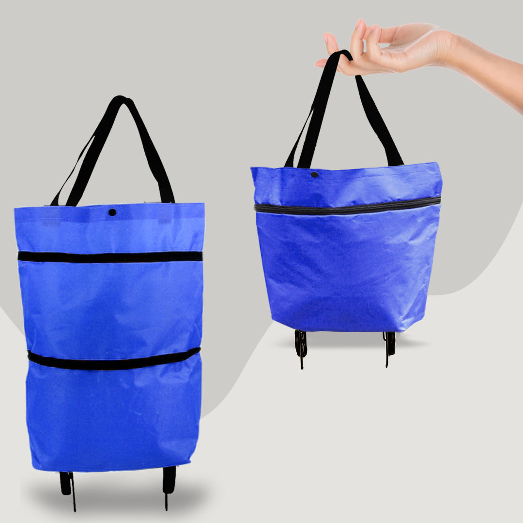 2 en 1 carrito de compras plegable con ruedas tela Oxford Premium multifunción bolsa organizador de alta capacidad