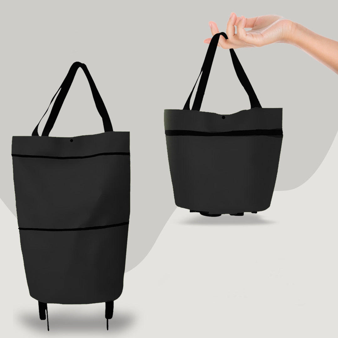 2 en 1 carrito de compras plegable con ruedas tela Oxford Premium multifunción bolsa organizador de alta capacidad