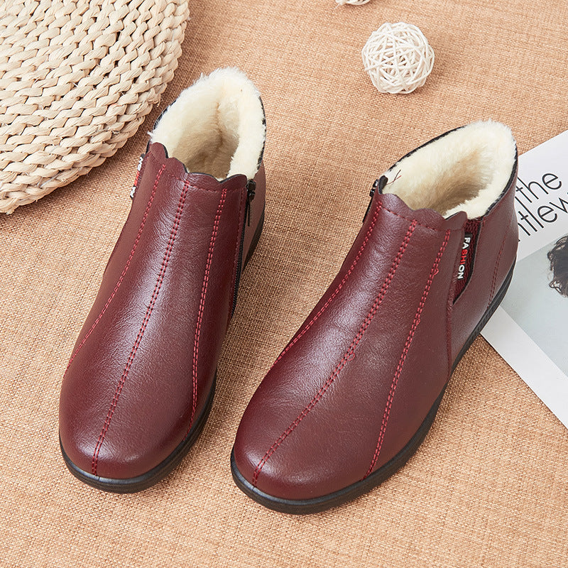 Old Man Cotton Core Soft Bottom And Velvet Warm Boots