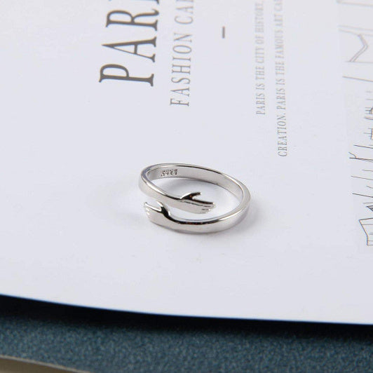 Aleación Simple manos abrazo anillo apertura ajustable joyería