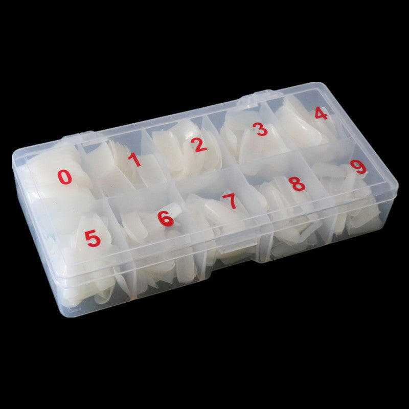 Arte de uñas 500 piezas caja armadura transparente completamente pegado medio pegado piezas falsas uñas transparente francés Natural