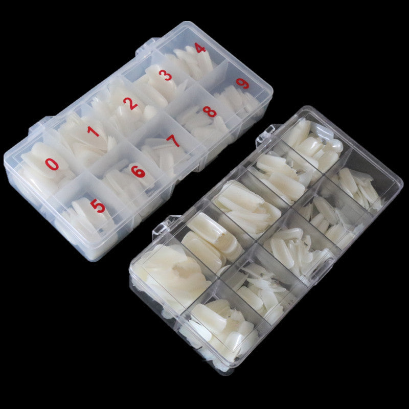 Arte de uñas 500 piezas caja armadura transparente completamente pegado medio pegado piezas falsas uñas transparente francés Natural