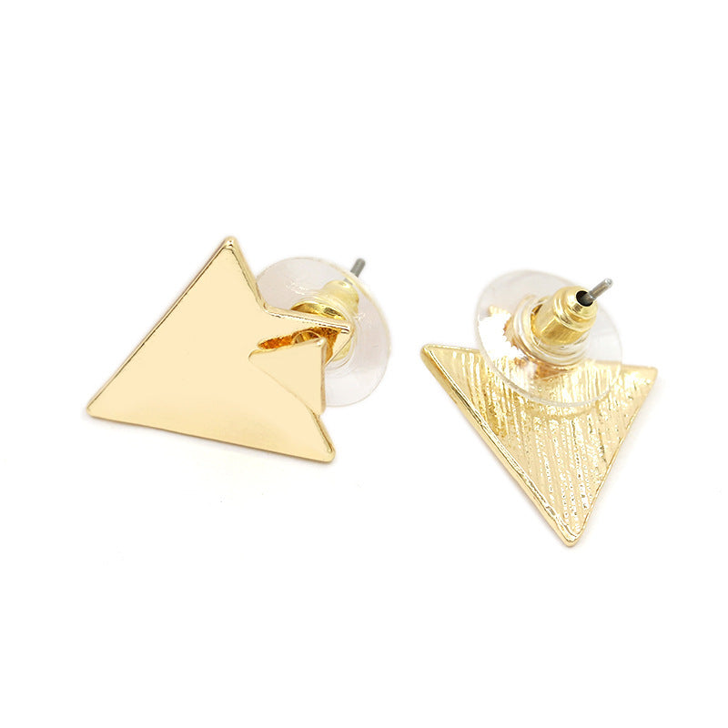 European and American foreign trade jewelry wholesale Street shot fashion size asymmetric earrings Geometric triangle earrings earrings