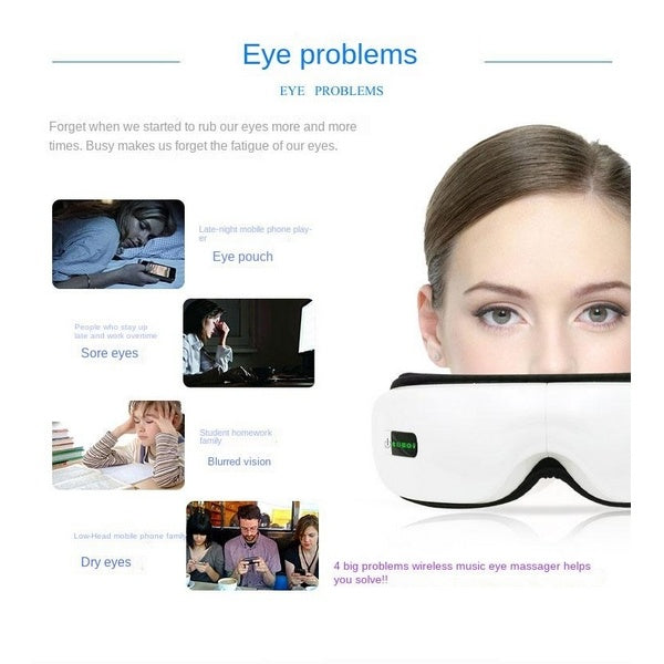 Eye Massager With Heat, Bluetooth Music Rechargeable Eye Heat Massager, Relax And Reduce Eye Strain Dark Circles Eye Bags Dry Eye, Ldeal Gift For Both Men And Women