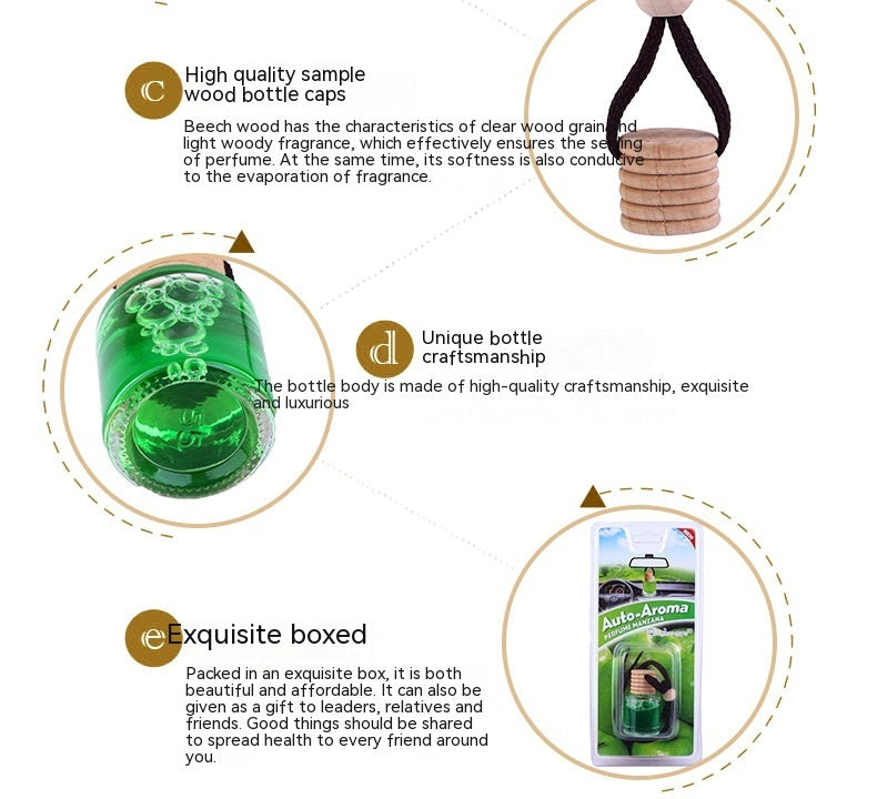 Car Air Freshing Agent Glass Bottle Aromatherapy Automobile Hanging Ornament
