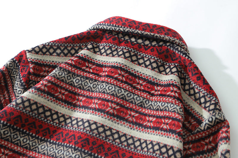 New Style Of Autumn And Winter Adds Thick Woolen Plaid Shirt Man