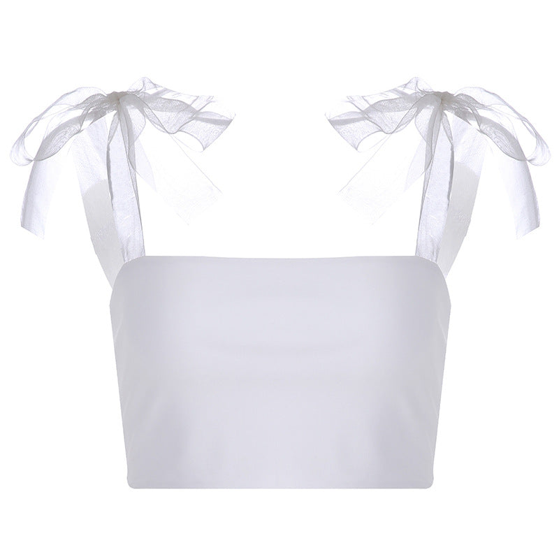 Camiseta sin mangas con cinta transparente