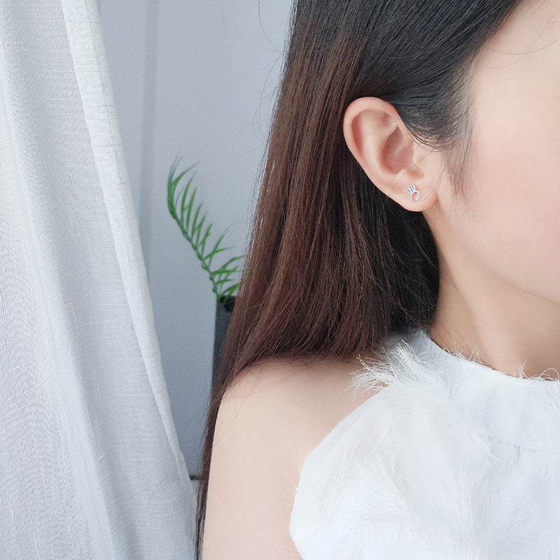 Cute Little Rabbit S925 Sterling Silver Earrings