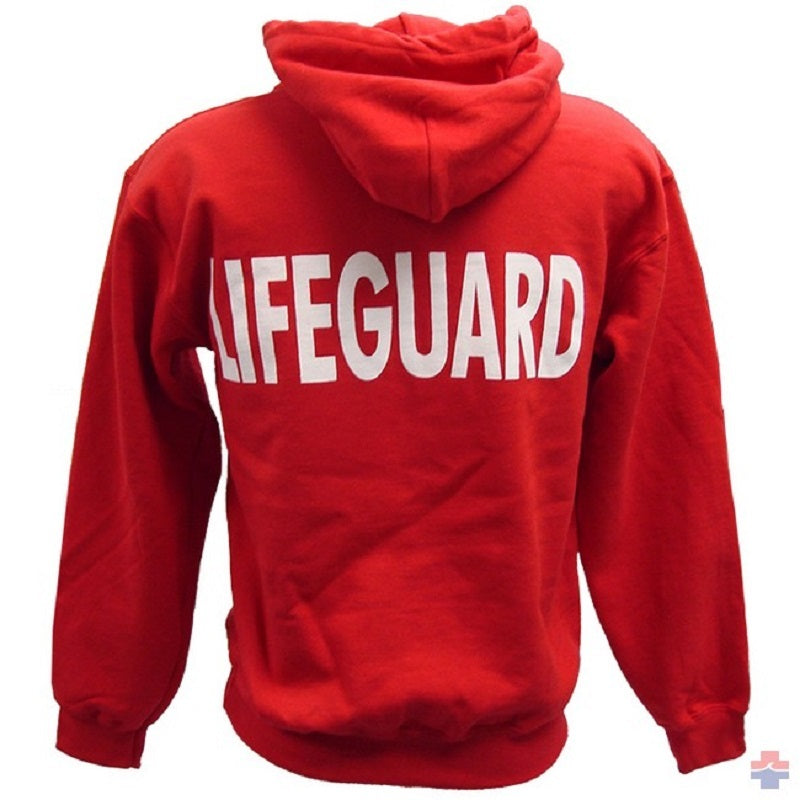 Side Print Lifeguard Man Hoodie Sweatshirt Red Life Guard