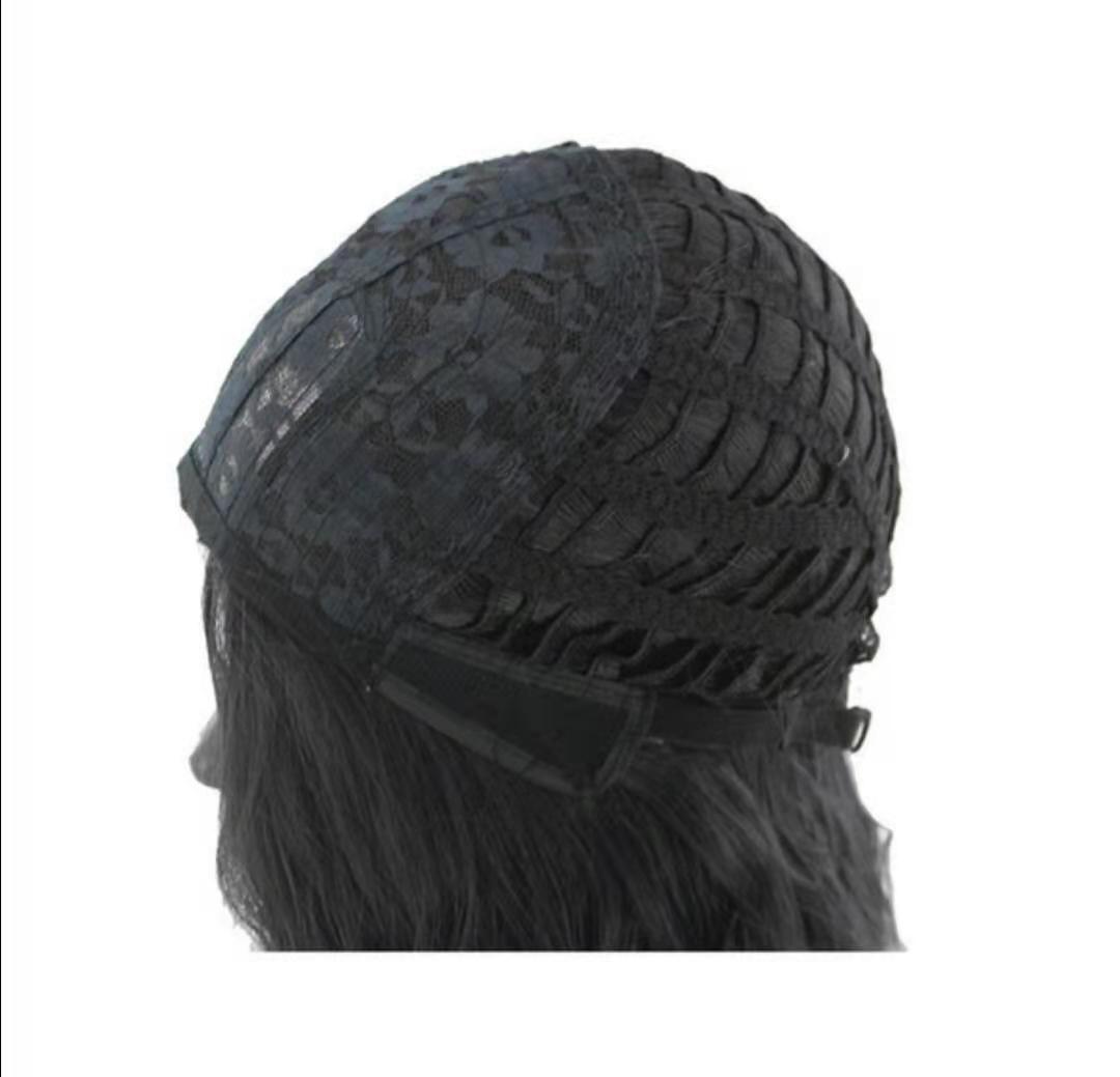 Fashion black partial short curly hair synthetic headgear