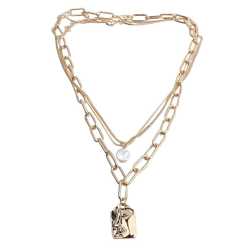 Fashion Personality New Multi-layer Moon Disc Pendant Women's Necklace
