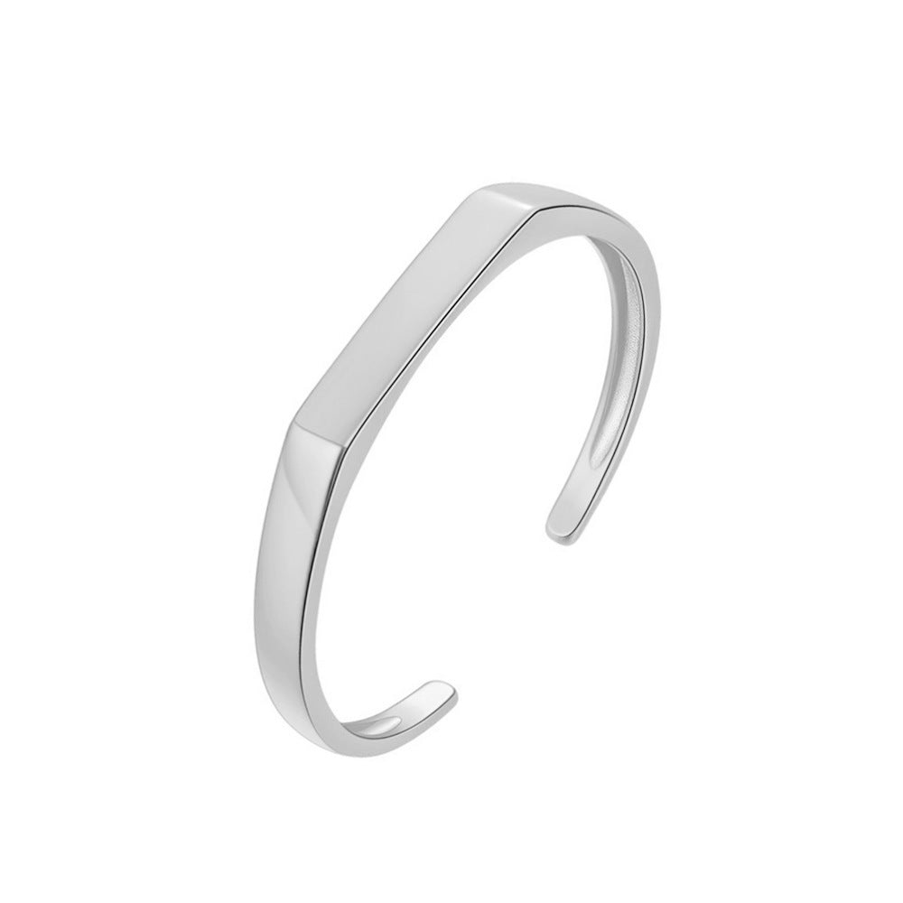 Original Jewelry Upscale Personality Heart D Trendy Brand Men's Silver Brushed Titanium Steel Bracelet