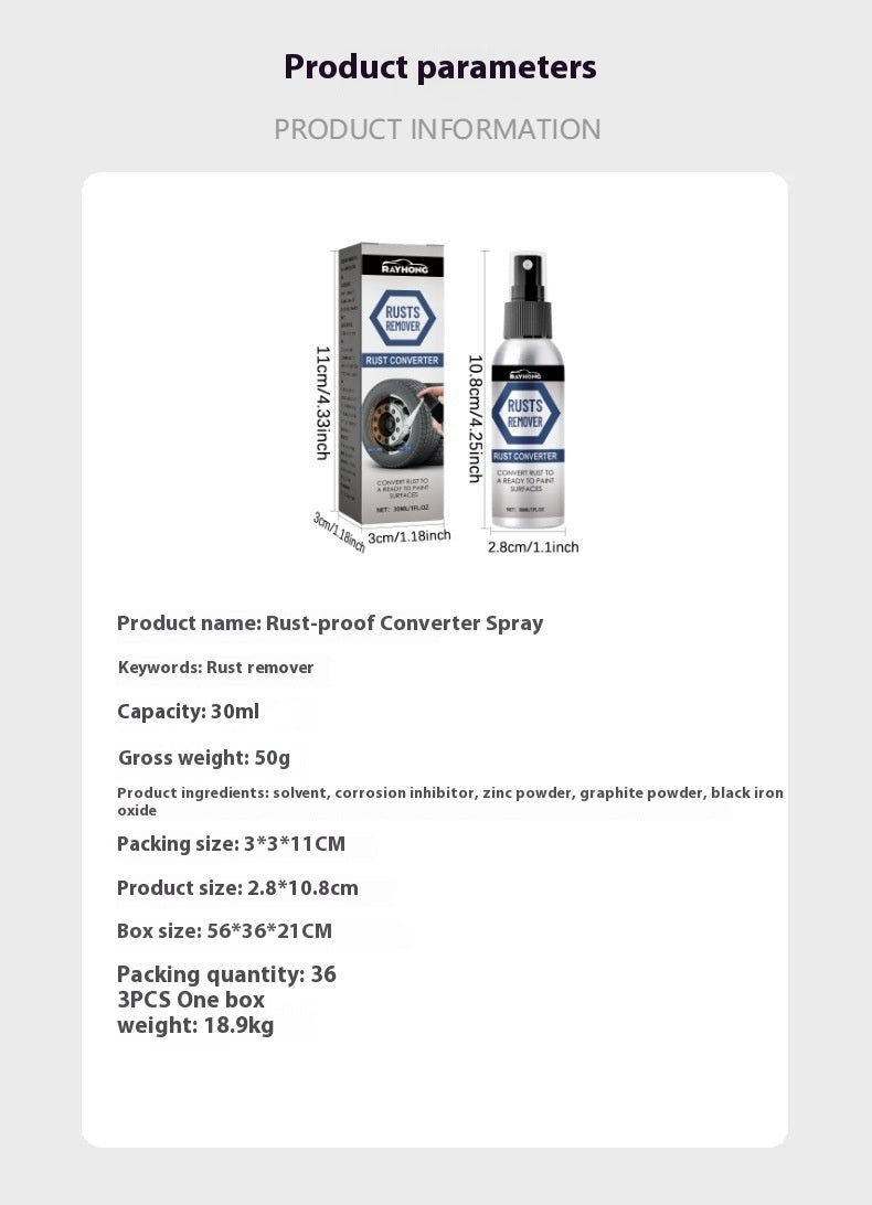 Anti Rust Conversion Agent Spray Automobile Hub