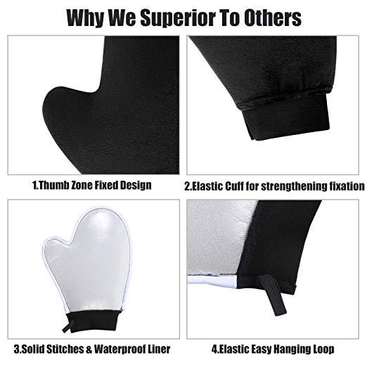 Flocking tanning oiled moisture-proof gloves