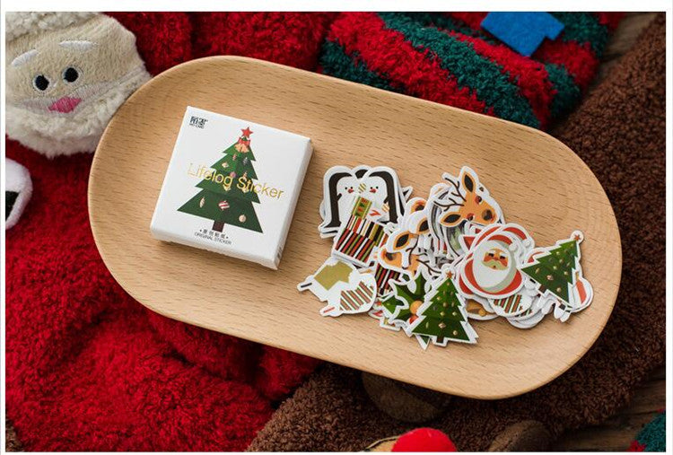 Creative Christmas Cartoon Stickers Holiday Stickers Waterproof Photo Frame