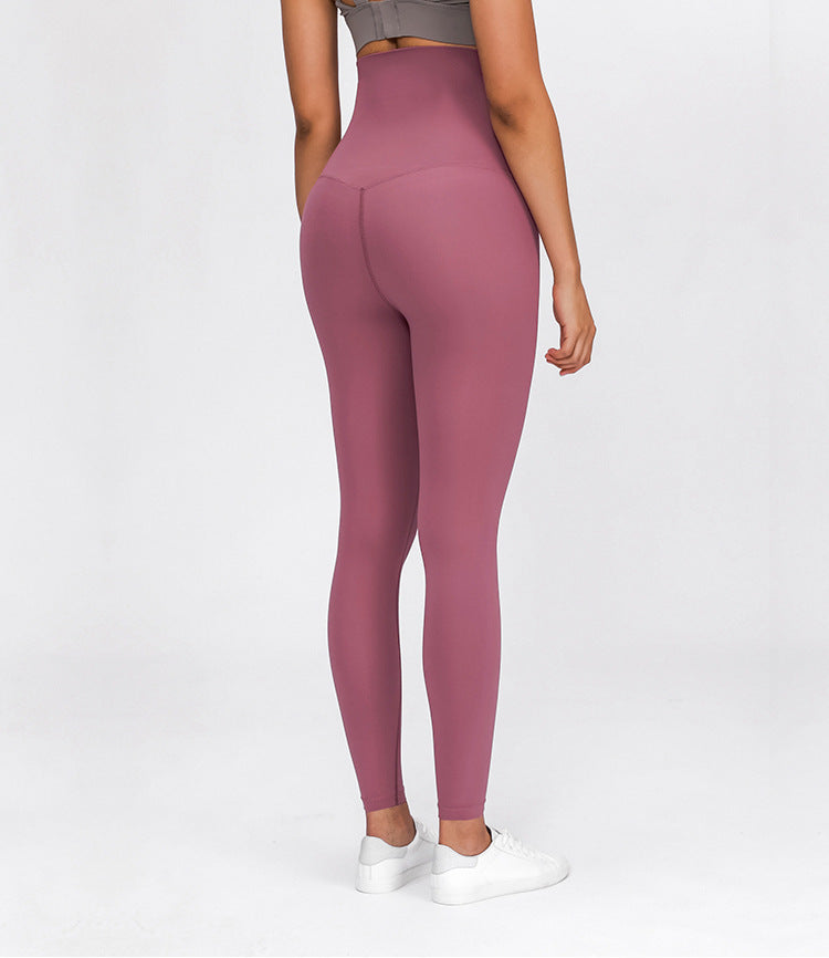 Brushed Abdomen Stretch High-waist Yoga Pants And Maternity Cropped Pants