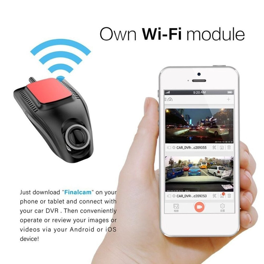Cámara grabadora DVR para coche con Wifi Full HD