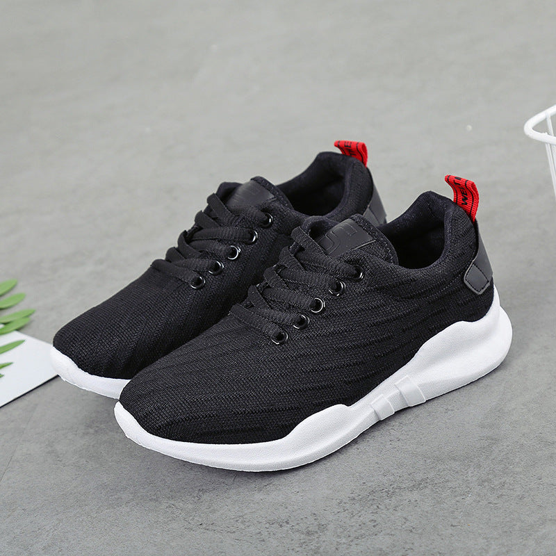 La nueva primavera y el verano 2020 zapatos deportivos coreanos transpirables de punto de las señoras zapatos casuales de plataforma zapatos