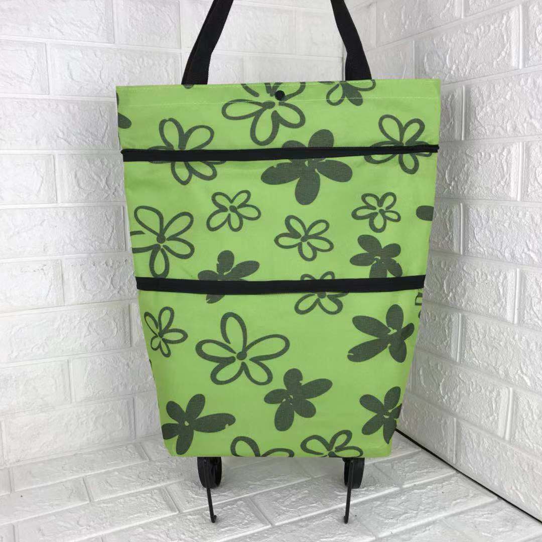 2 en 1 carrito de compras plegable con ruedas tela Oxford Premium multifunción bolsa organizador de alta capacidad
