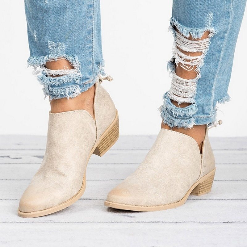 Otoño Mujer Zapatos Retro botas de tacón alto