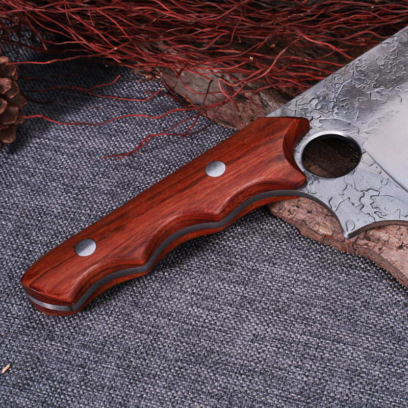 Forjado grande grueso anillo pequeño cuchillo de cocina cuchillo de corte cuchillo