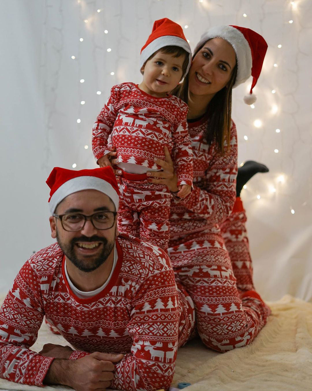 Ropa para padres e hijos con estampado de Navidad