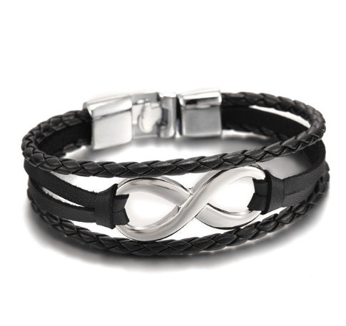 Pulsera de cuero de la figura de la suerte 8