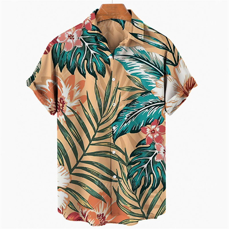 Printed Shirt Men's Short-sleeved Summer Seaside Vacation