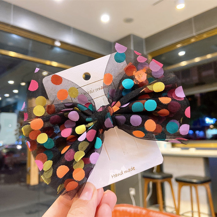 Polka Dot Color Polka Dot Bow Children Hairpin