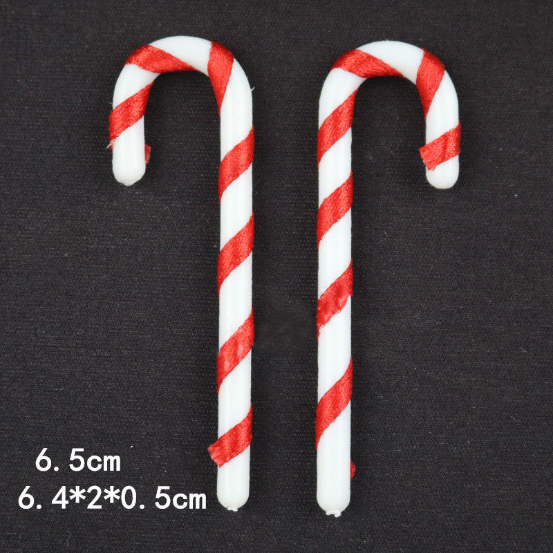 Christmas Walking Stick For The Elderly White Body With Ribbon