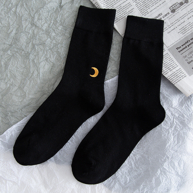 Stars And Moon Pure Color High-top Stockings Jk Socks Tide Socks