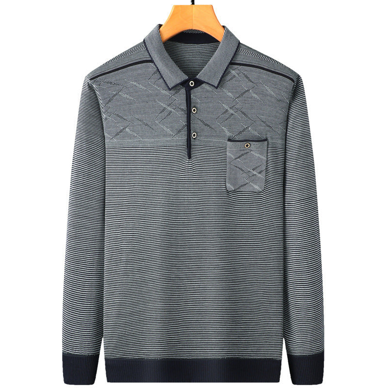 Dad Long Sleeve T-shirt Man Middle Aged Man Pocket