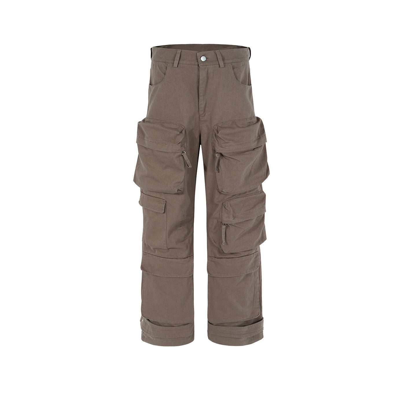 Multi-pocket Wide Leg Washed Overalls Men's And Women's Same Casual Pants
