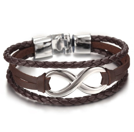 Pulsera de cuero de la figura de la suerte 8