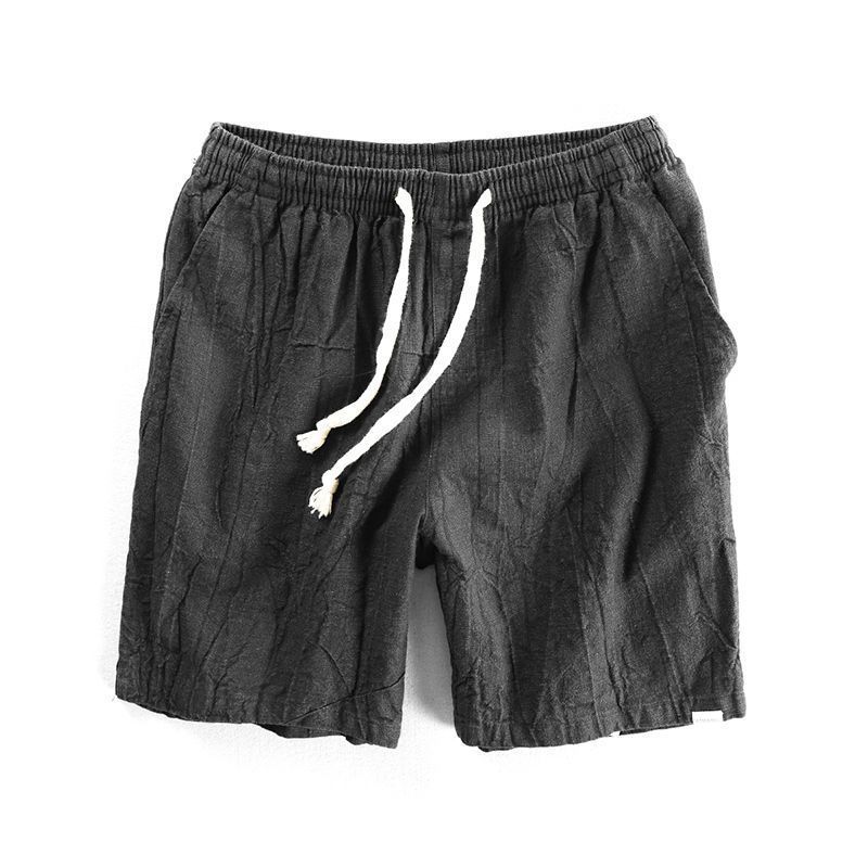 Men's Casual Cropped Pants Cotton Linen Dirty Dyed Contrast Color Loose Plus Size Shorts